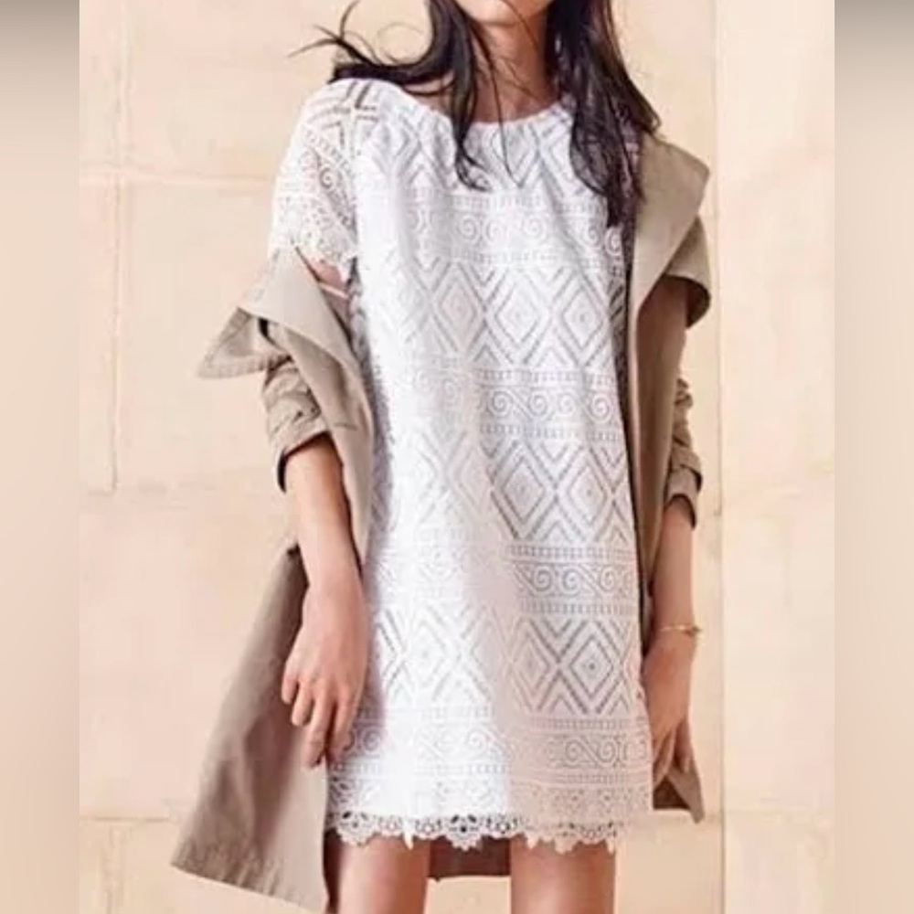 Madewell Lyric Lace Shift Dress in Eyelet White Size 2